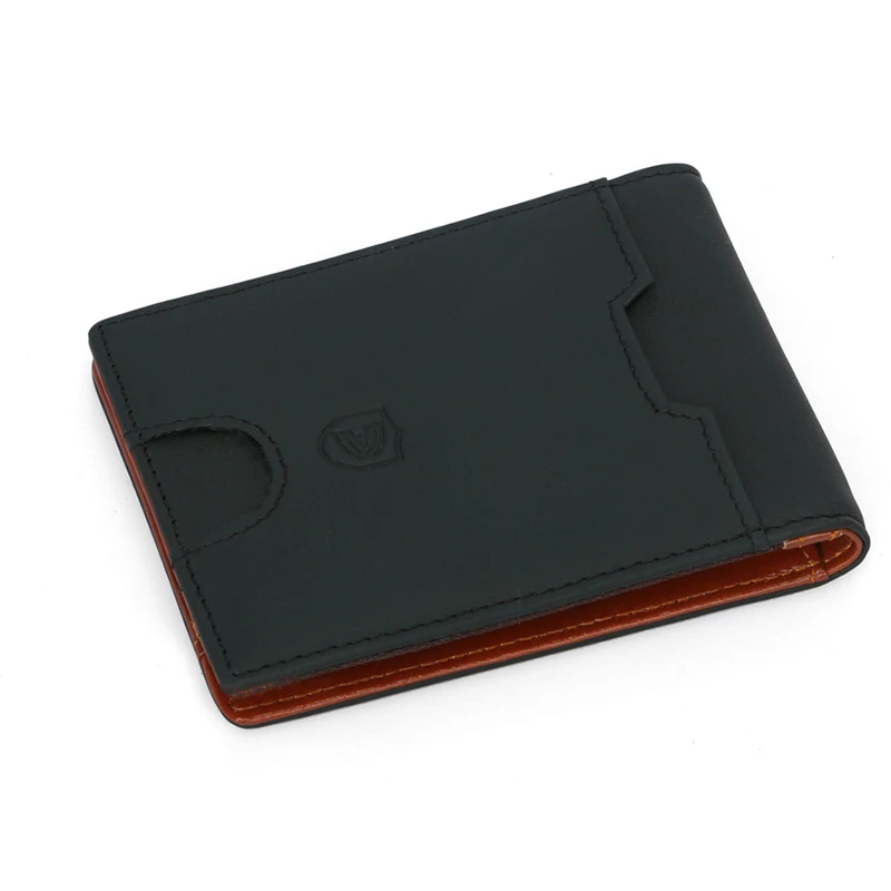 Мужской RFID Бумажник держатель для карт кожаный тонкий чехол для карт с зажимом для денег J9