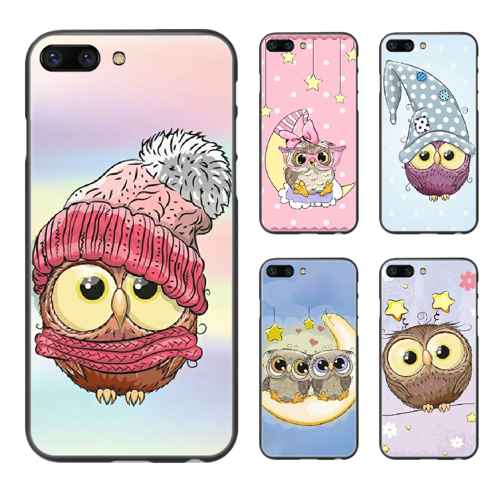 Милый мультяшный чехол с совами для телефона iphone 5 5s se 2 6 6s 7 8 plus X XS XR 11 PRO MAX черный