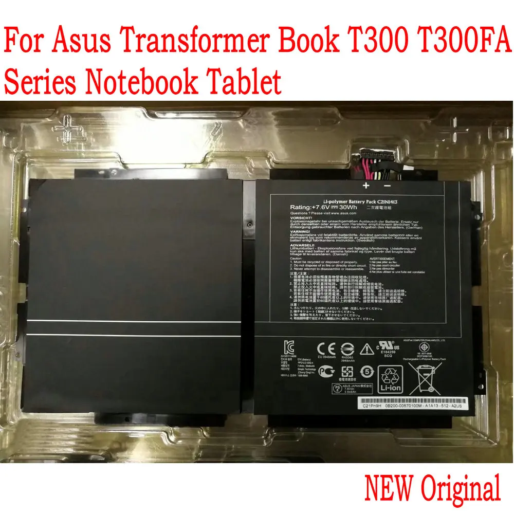 7,6 V 30WH C21N1413 Аккумулятор для ноутбука ASUS трансформер книга T300 T300FA серия ноутбук планшет