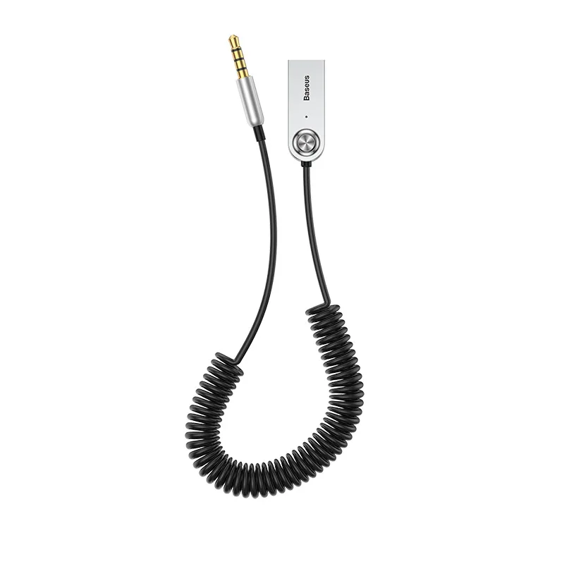 Black Baseus USB Bluetooth адаптер Aux Bluetooth адаптер V5.0 приемник аудио передатчик кабель программный ключ для автомобиля 3,5 мм разъем автомобильный адаптер кабель bluetooth адаптер блютуз адаптер usb bluetooth - Цвет: Black