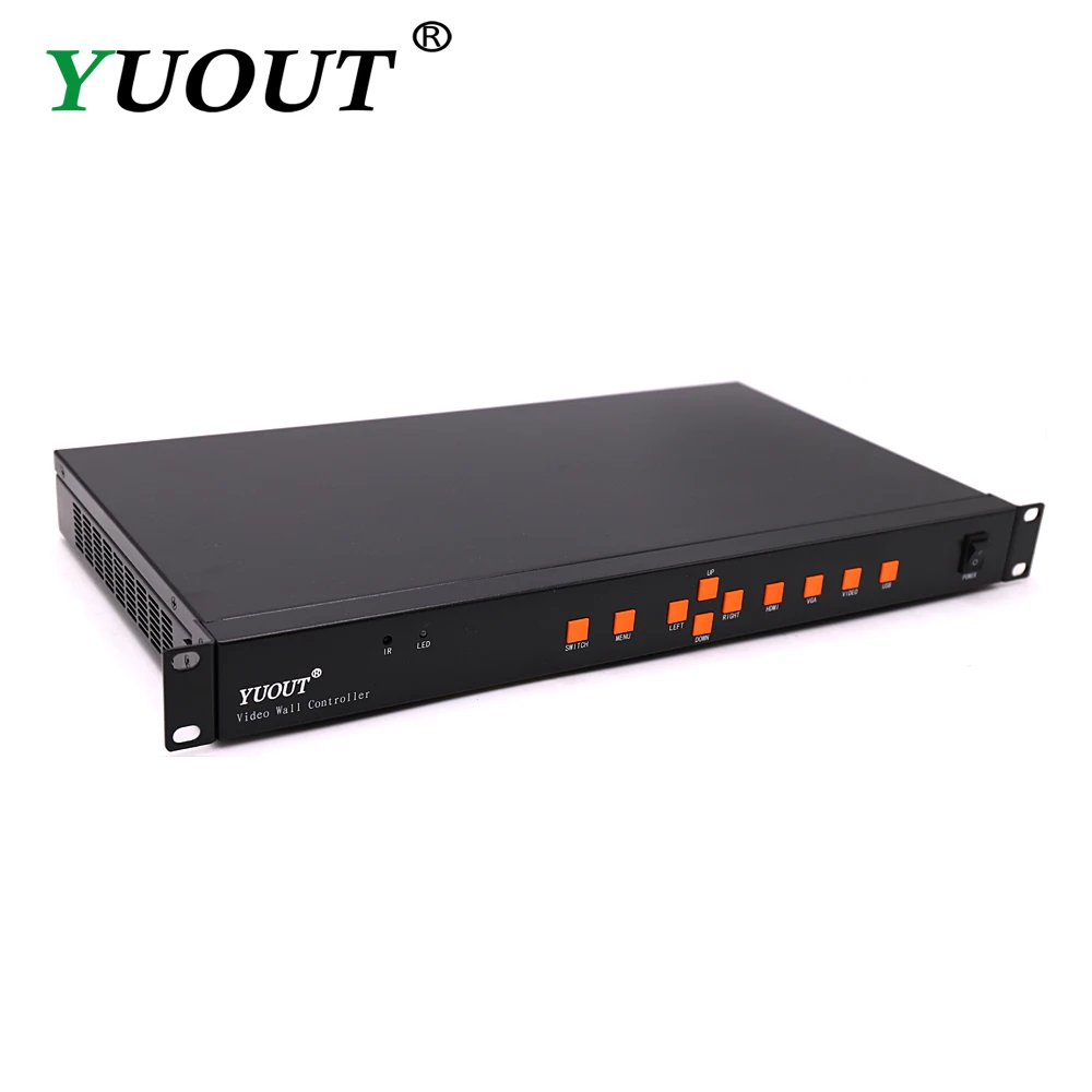 YUOUT YD TV09 3x3 HDMI видеоконтроллер настенный 2x2 + VGA AV светодиодный/LCD поддержка 180