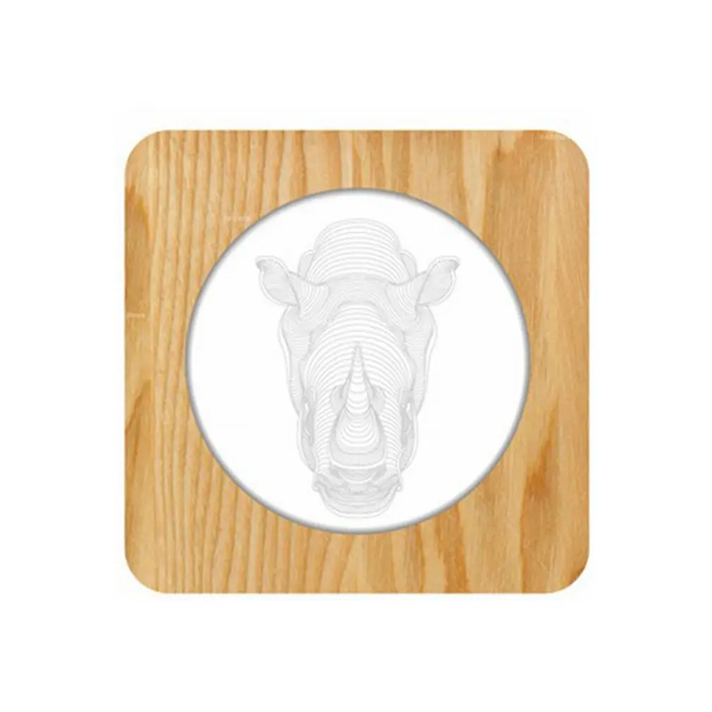 

Football Hat Shape Wood Acrylic Solid Wood Lamp Led 3D Strange Lights Romantic Creative Small Night Light rhinoceros