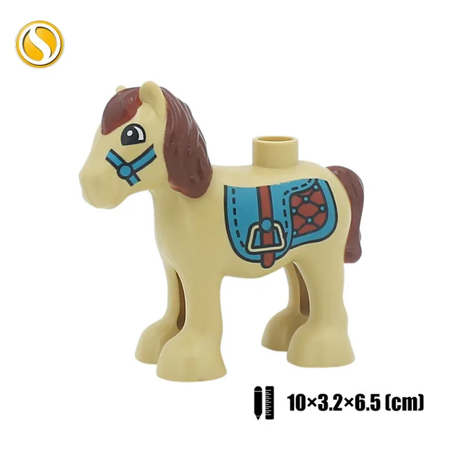Animal Baby Cat Dog Horse Tiger Dinosaur Big Building Blocks Cultivate Children's Love Compatible With Original Brands Toy Block Foal