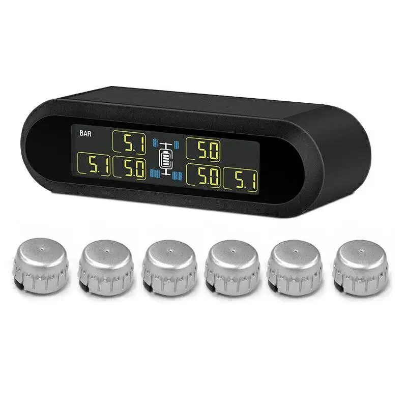 

TPMS Tire Pressure Monitoring System Super LCD Universal for 6 Wheels Bus Van with 6 Sensors