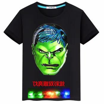 

Children's T-shirt short-sleeved cotton cloth stickers light colorful 3 color short-sleeved children's clothing shirt trend