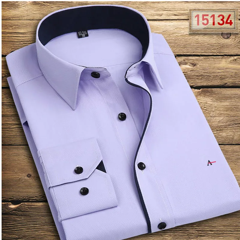 Fashion Reserved new Men Shirts Long sleeve cotton social solid shirt camis reserva aramy Men's striped shirt - Цвет: 15134-qianzi(A)(5)