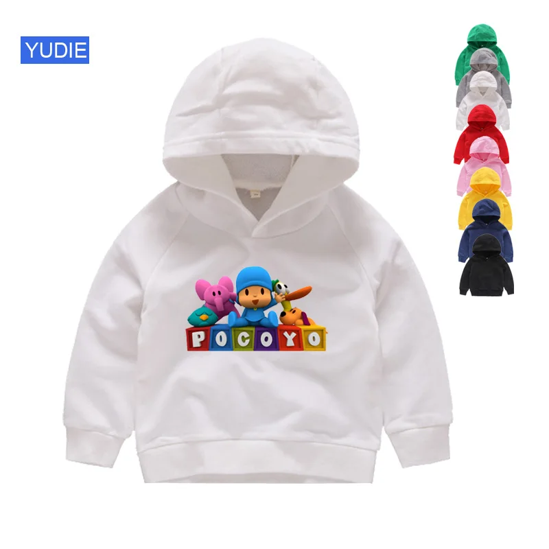 Детские толстовки детский топ pocoyo свитшоты Catoon хлопковый пуловер весенняя