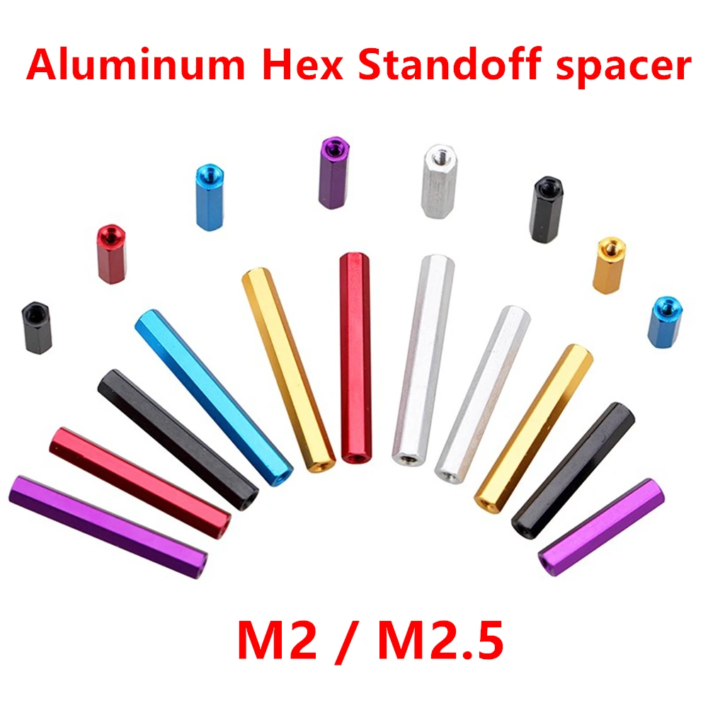 10pcs M2 M2.5 Aluminum Standoff Hex Spacer column Lightweight spacing