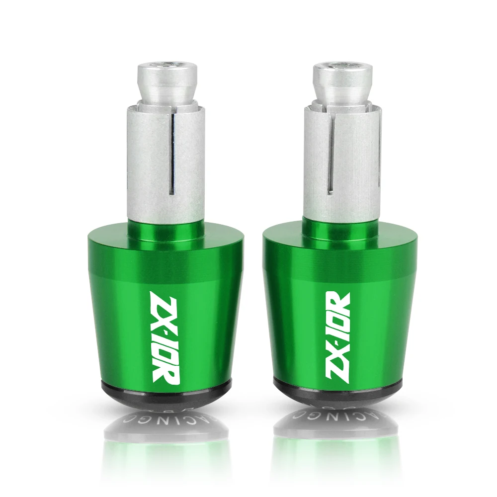 Для Kawasaki ZX10R 2006 2007 2008 2009 2010 2011 2012 2013 7/" ЧПУ Аксессуары для мотоциклов Руль Бар заканчивается Захваты ползунок - Цвет: Green-Black