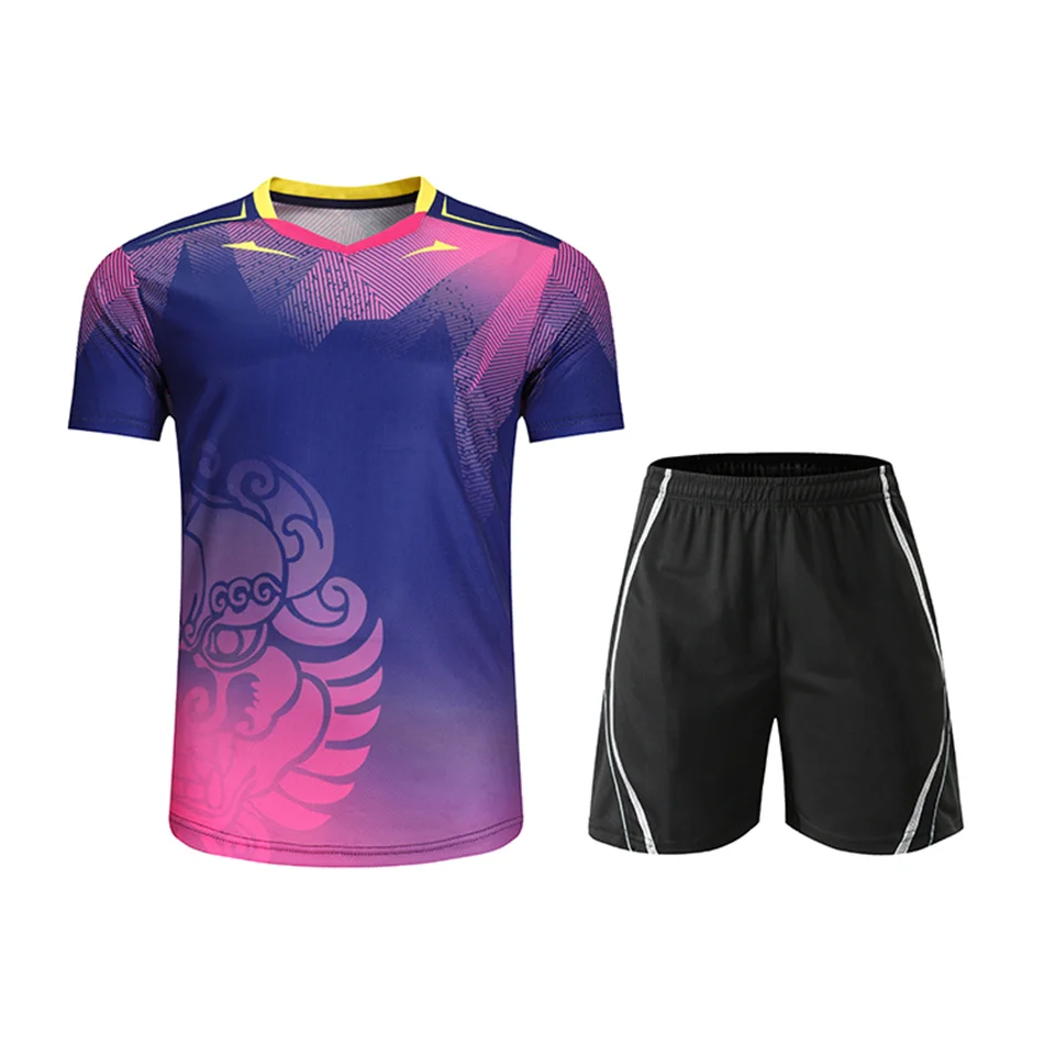 Новинка 2019 быстросохнущая футболка для бадминтона мужчин и женщин Спортивная