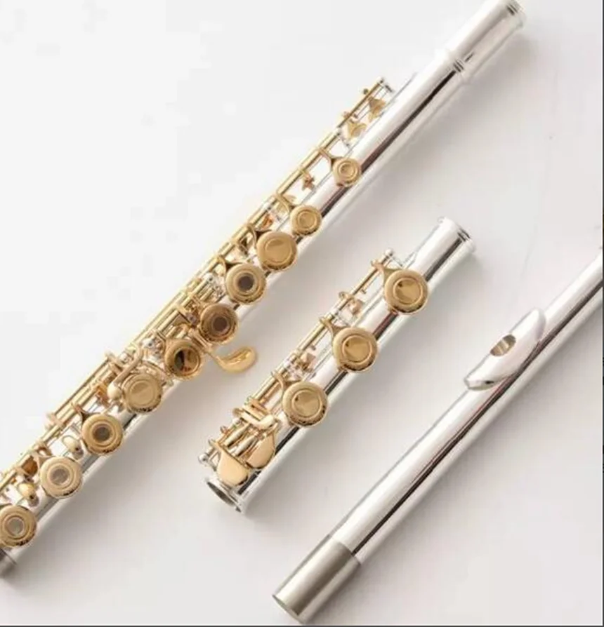 New flute 17 key open music instrument 471H EKey Goldplated C Tune flute Gold Mouthpiece