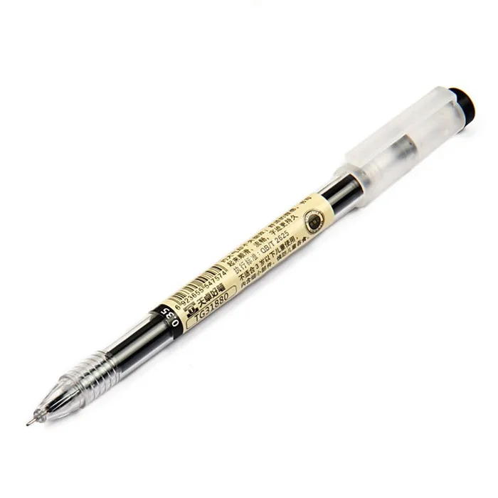 1 шт. 0,35 мм гелевая ручка черного цвета черные, голубые чернила маркер ручка школьные канцелярские принадлежности студенческий экзамен для рисования канцелярский подарок - Цвет: Black Ink 1pc