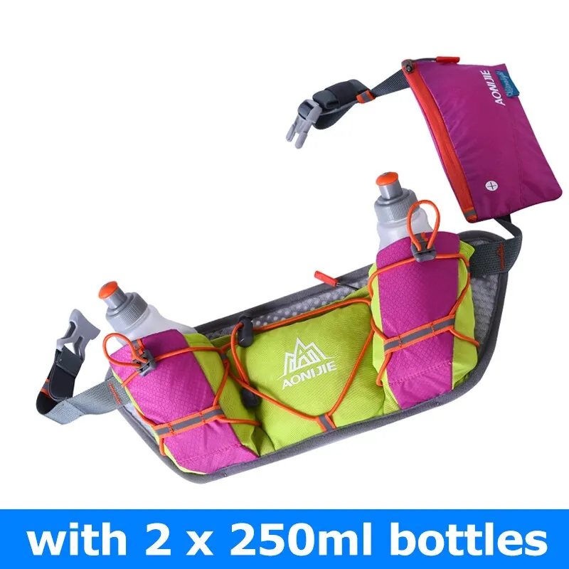 Rose-With Bottle AONIJIE E888 Marathon Бег Велоспорт гидратация пояс поясная сумка держатель телефона с 250 мл бутылки для воды - Цвет: Rose-With Bottle