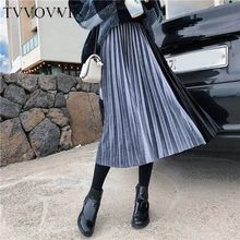 TVVOVVIN, новинка, весна-лето, высокая эластичная талия, хит, цветная, соединенная, индивидуальная, плиссированная, половина тела, юбка, женская мода, C790