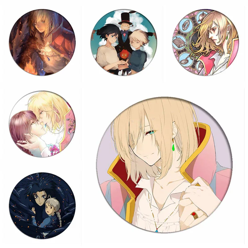 Japan Howl S Moving Castle Cosplay Backpack Badges Sophie Brooch Pins Icon Anime Collection Toys Breastpin For Clothes Aliexpress