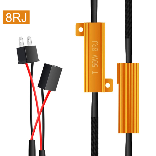 12V 50W H7 Headlight Canbuce Car LED Decoder Load Resistor Fog Light DRL Decoder Error Canceler Warning LED Decoder Harness