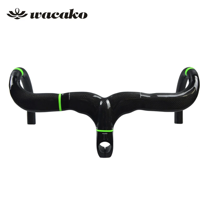Wacako зеленый полноуглеродное волокно интегрированный руль для дорожного