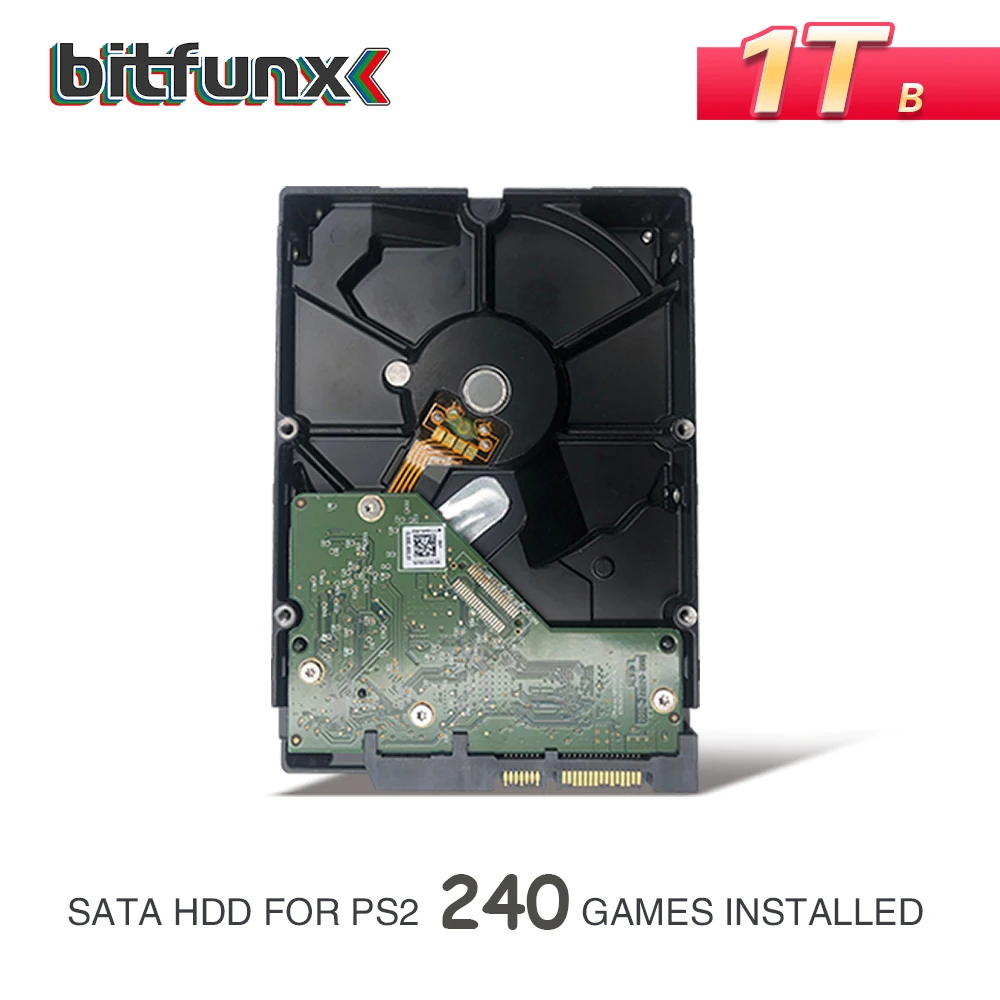 Bitfunx 1tb 3.5" Sata Internal Hard Drive For Ps2 With 240 Games