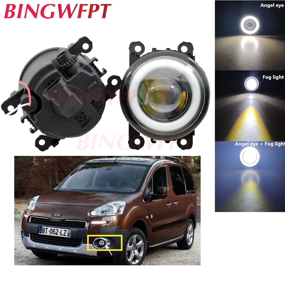 2x высокомощный H11 Светодиодный противотуманный фонарь Angel Eye light со стеклом len для peugeot Bipper Tepee 2008- для peugeot 301 2013