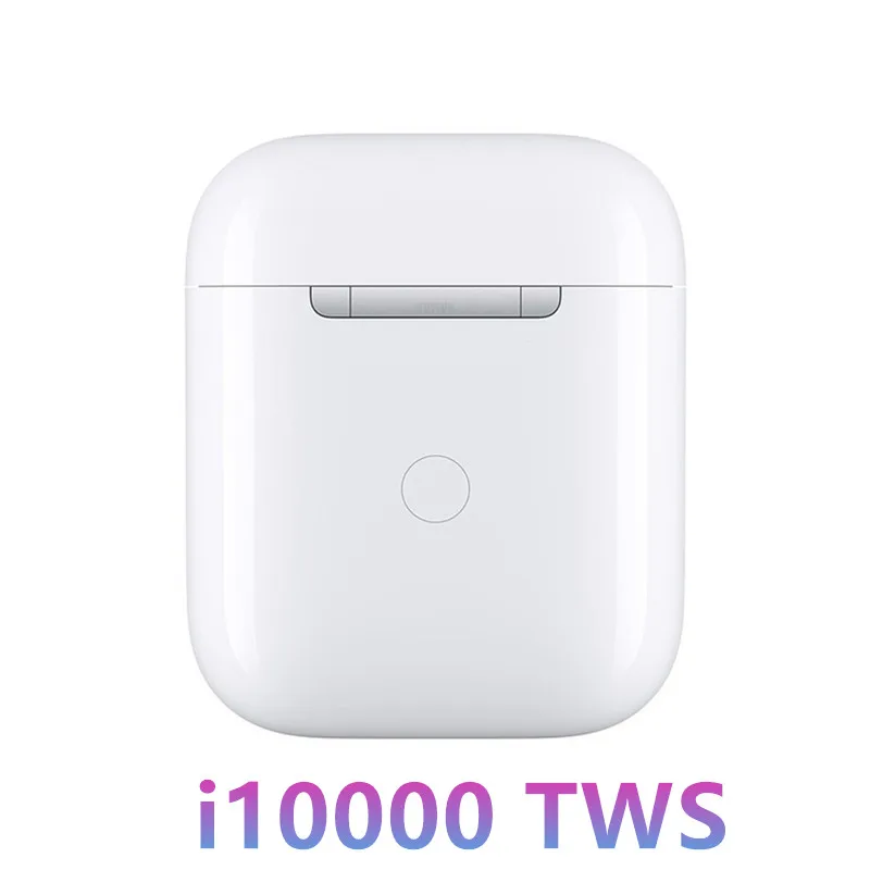 New i10000 tws white smart Bluetooth earphones with QI wireless charging 8D heavy bass black earbuds PKi200 i500 i9000 tws