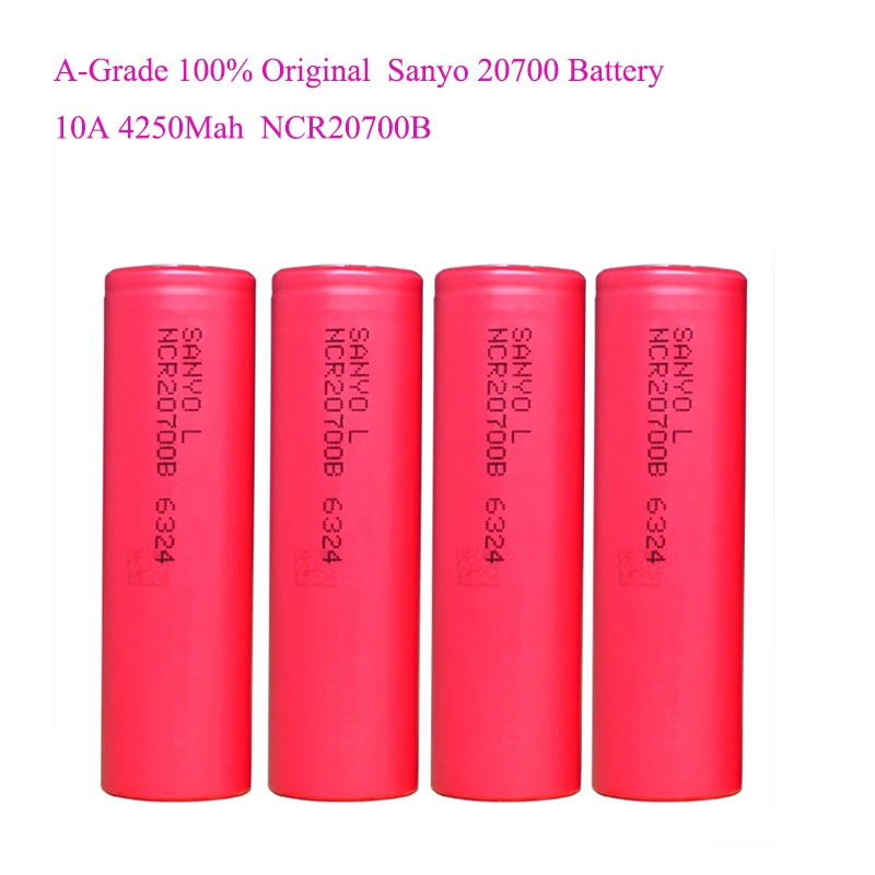 

Original NCR20700B 3.7V 10A 4250MAH 20700 Battery for Sanyo NCR20700B Rechargeable Lithium Ion Battery