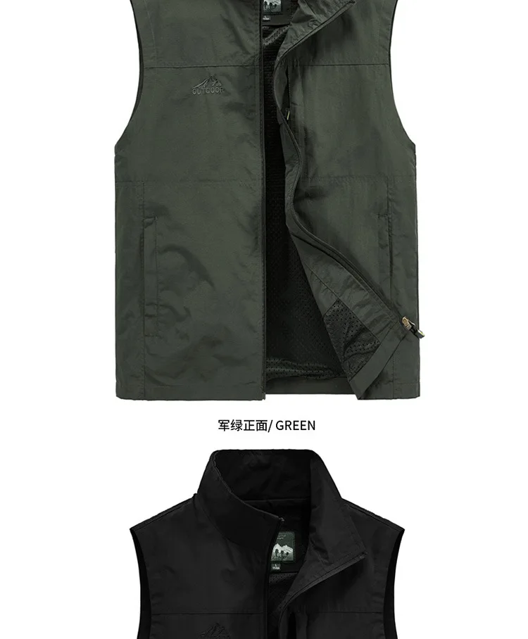 Summer New Style Men Outdoor Mountain Climbing Waistcoat Middle-aged Plus-sized Fishing Photography Mesh Vest