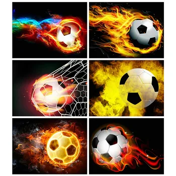 

HUACAN 5D Diamond Painting Full Drill Square Cartoon DIY Diamond Embroidery Cross Stitch Football Home Decoration