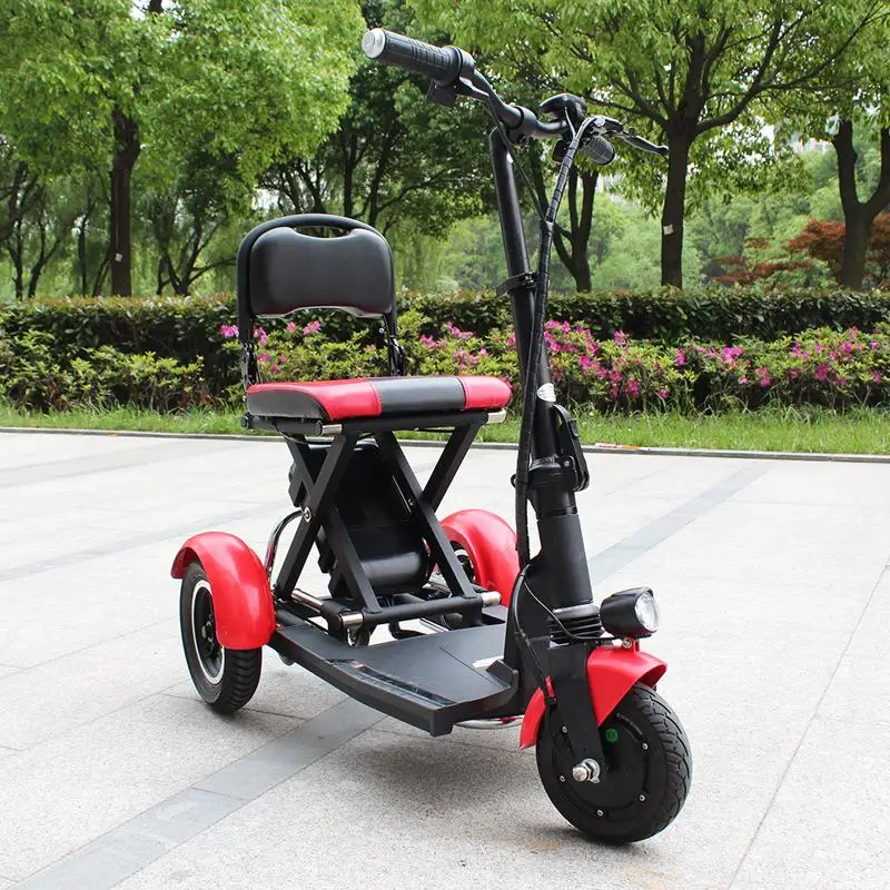 Electric Kick Scooter Adult Three Wheel Electric Scooters Tricycle 36V 300W Portable Folding Electric Elderly Scooter (15)