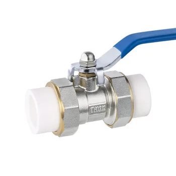 

Brass PPR Ball Valve Heat Fusion Plumbing Fitting Double Union Socket Live Connect DN20