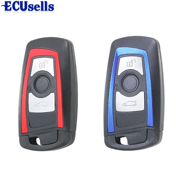 

SALE !!! CAS4 F chassis 7series 3 Button Remote Shell Case Fob HU100R Red/Blue side with concave position