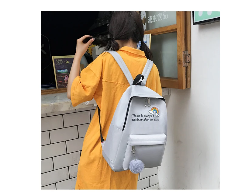 4 шт./компл., женский холщовый школьный рюкзак, Студенческая школьная сумка для подростка, рюкзак для девочек, сумки на плечо, книга, рюкзак Mochila50