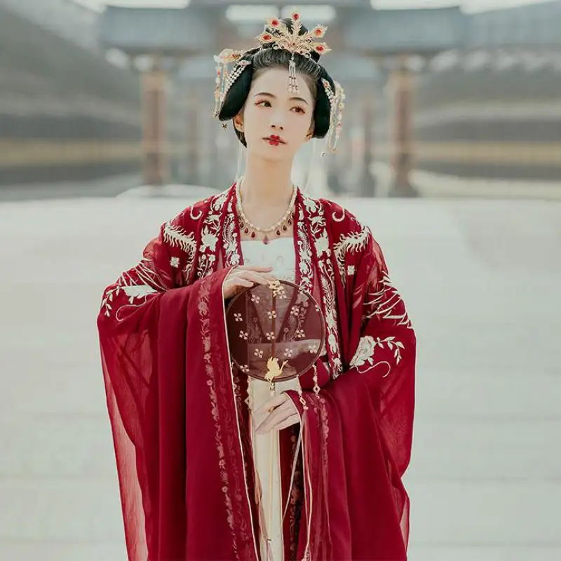 

Stage Performance Clothing Women Elegant Hanfu Cospaly Costumes Spring And Autumn New Emboridery Flower Tang Suit Clothes