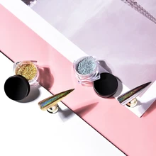 KADS, 1 шт., 0,2 г, цветной лазерный порошок, 6 цветов, хромированный маникюр, дизайн ногтей, блестящий порошок, инструмент для украшения, пигмент, блестки, сделай сам