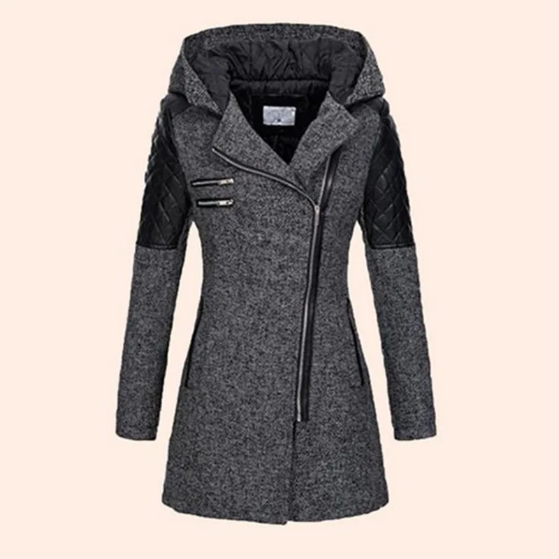 

2018 Eaby Hot Selling 2018 Autumn And Winter Mid-length Hooded Loose-Fit Woolen Jacket WOMEN'S Dress