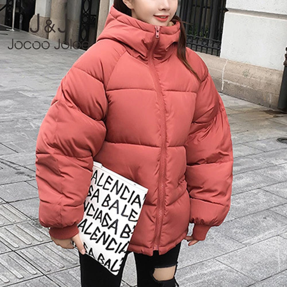 Jocoo Jolee женские свободные куртки в Корейском стиле Harajuku однотонные парки с