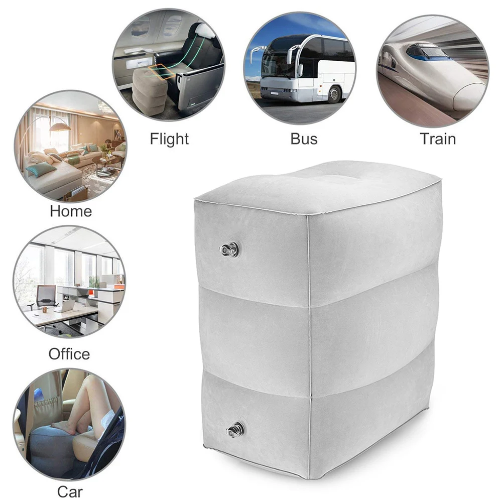 

Travel Inflatable Foot Rest Pillow Adjustable Height Portable Carrying Bag Airplane Home Car Office Pillows Cushion Kids Leg Pad