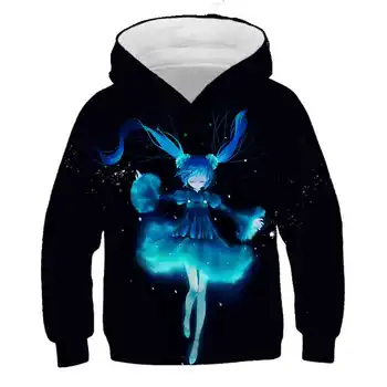 

3D baby Hoodies Beautiful princess girl Hatsune Miku off white Anime Harajuku kids clothes Sweatshirt boys clothes Pullover Tops