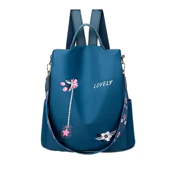 

Waterproof Anti Theft Oxford Backpack Women Floral Embroidery Elegant Female School Bag Backpacks For Teenage Girls Teens 2020