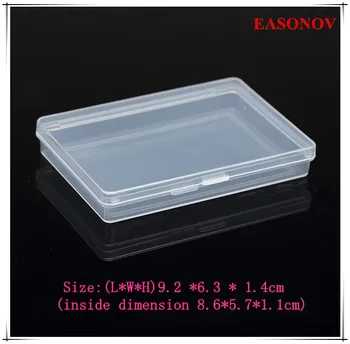 

EASONOV 9.2 *6.3 * 1.4cm PP transparent plastic rectangular box can be loaded with card bank card box storage box 5pcs/lot