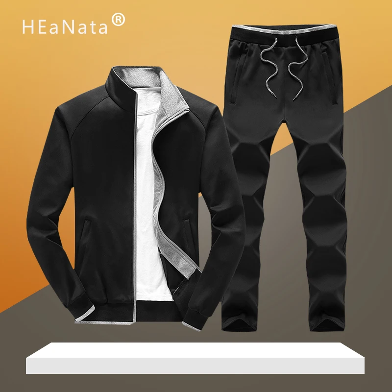 Спортивный костюм большого размера 5XL, мужские комплекты, Осень-зима, толстая спортивная одежда из двух частей, брендовая одежда, мужские куртки на молнии+ штаны