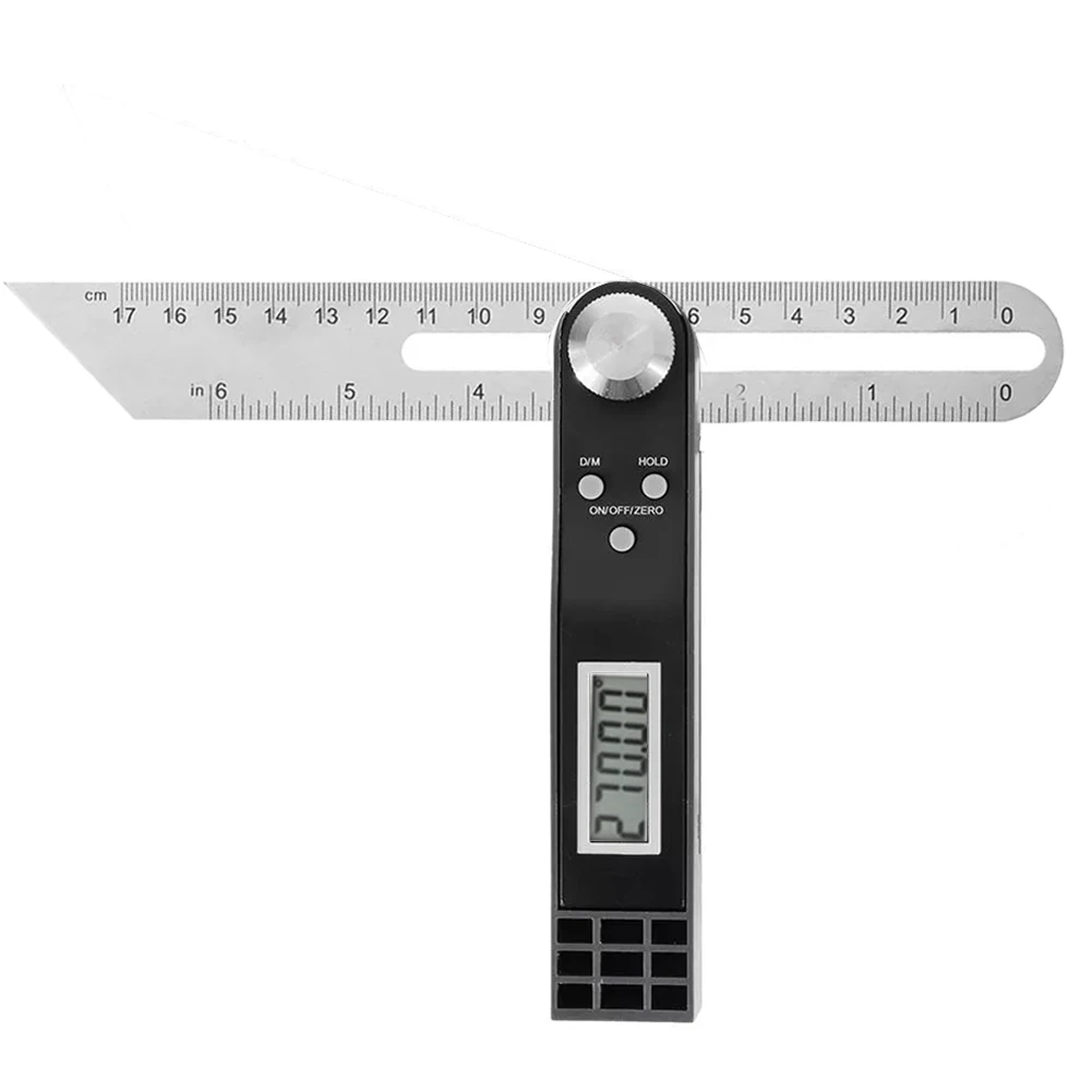  T Bevel Stainless Steel 360 Degree LCD Display Digital Protractor Angle Finder Sliding Electronic L