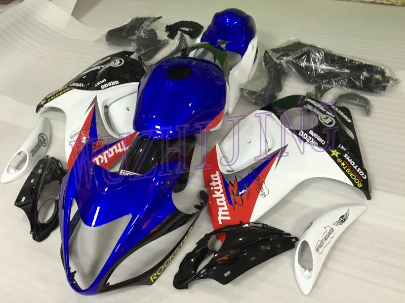 Наборы кузова GSX-R1300 08 09 Abs обтекатель GSX R1300 2013 белый синий красный мотоцикл обтекатель для Suzuki GSXR1300 2008 - Цвет: INJECTION mold