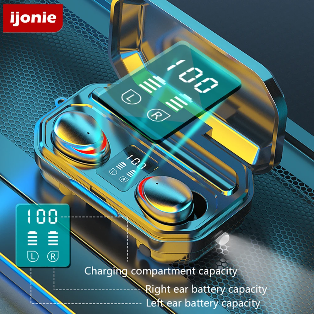 

Bluetooth Earphones LED Display Wireless Headphones Touch Control Headphone IPX7 Waterproof Earphone Sport Headset Music Earbuds