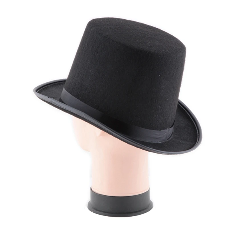 16 см высота панк черная шляпка Хэллоуин реквизит фетровые шапки Millinery/Волшебная Магия шляпа для фокусов
