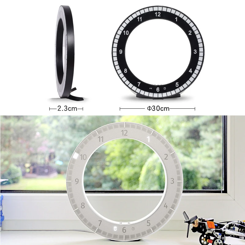  Usb LED Digital Wall Clock Modern Design Dual-Use Dimming Digital Circular Photoreceptive Clocks Fo - 4000096664682