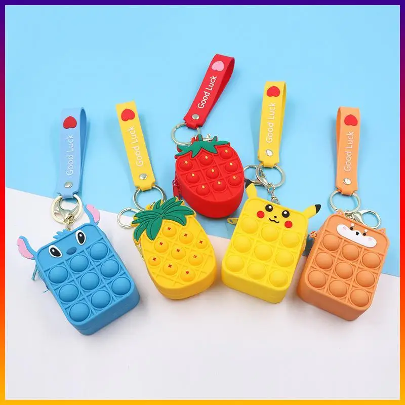 New Popit Mini Money Wallet Fingertip Toys Push Bubble Popite Pendant Bag Hot Sale Adult Decompression Toys Children Anti-Stress