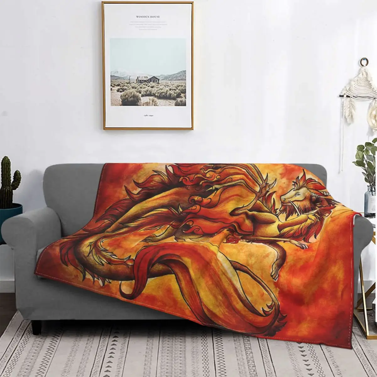 

The Dragon Of Fire Dragons Blanket Fleece Textile Decor Imperial Power Zodiac Myth Warm Throw Blanket for Bedding Car Bedspreads