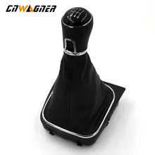 5 velocidade 6 Velocidade Auto Deslocamento de Engrenagem Knob Com Bota de Couro Para Golf 5 Mk5 2004 2005 2006 2007 2008 2009 para Jetta 5 Mk5 2006-2011
