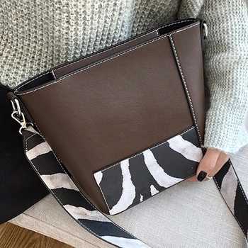 

2019 New Women Fashion Shoulder Crossbody Bag High Quality Zebra Pattern Leather Handbag Designer Luxury Child And Mother Bags