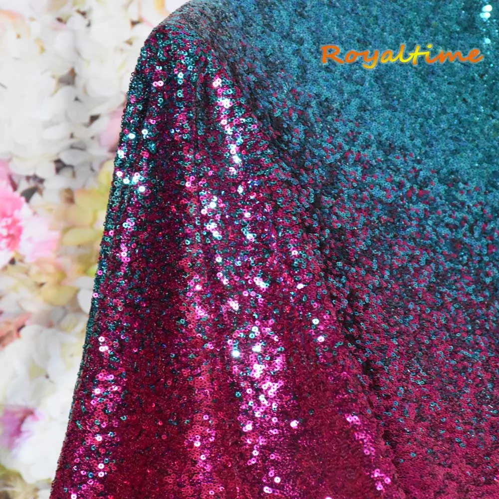 Turquoise Fuchsia Sequin Fabric 001